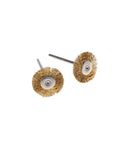 Top Shelf Two Pack Brass Wire Brush Bits Bad Boy Rotary Tool Bits For Dremel And Garage Drills, 25mm brass wire brush for buffing.