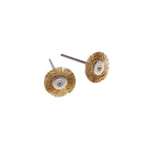 Top Shelf Two Pack Brass Wire Brush Bits Bad Boy Rotary Tool Bits For Dremel And Garage Drills, 25mm brass wire brush for buffing.