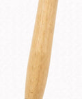 Close-up of wooden handle on Long Handle Garden Shovel With Stainless Steel Blade And Wooden Handle For Planting Digging And Transplanting Ergonomic Design That Reduces Back Strain And A Workhorse Trowel For Home Gardens