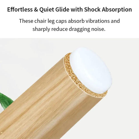 Top Shelf White Nylon Chair Leg Glides 24 Pack With Solid Metal Nails 1 Inch on wooden chair leg, showcasing smooth glide and shock absorption.