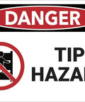 Heads Up Danger Sign 8x12 Inch Reflective Aluminum Decor Weatherproof Caution Plaque with Tip Hazard graphic and pre-drilled holes.