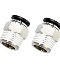 Push To Connect Air Fitting 1/4 Inch Tube OD To 1/4 Inch MNPT Male Straight Connector Black Pack Of 10