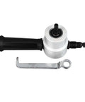 Double Head Sheet Metal Cutter Alloy Tool 360 Degree Nibbler with wrench for burr free cuts, heavy duty metalworking.