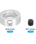 Heavy Duty Workhorse 0.6 Inch Bore Zinc Plated Carbon Steel Shaft Collar Clamp with Set Screw Style Silver Two Pack