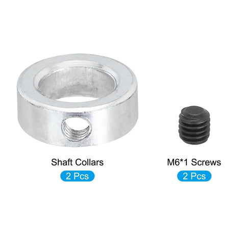 Heavy Duty Workhorse 0.6 Inch Bore Zinc Plated Carbon Steel Shaft Collar Clamp with Set Screw Style Silver Two Pack