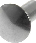 Close-up of nickel finish rivet from Rivet Kit With Tubular And Split Rivets For Soft Materials 1/8 X 1/4 Inch Heavy Duty Grade 5 Steel