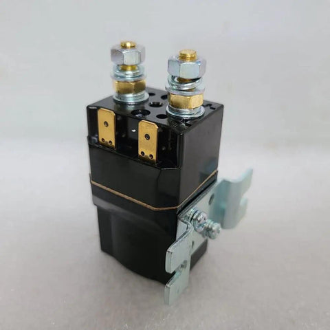 Jwdaun Dc Solenoid Relay Contactor Sw60 For Electric Vehicles And Golf Carts 12V 24V 48V 80A with M6 studs and alloy tips.