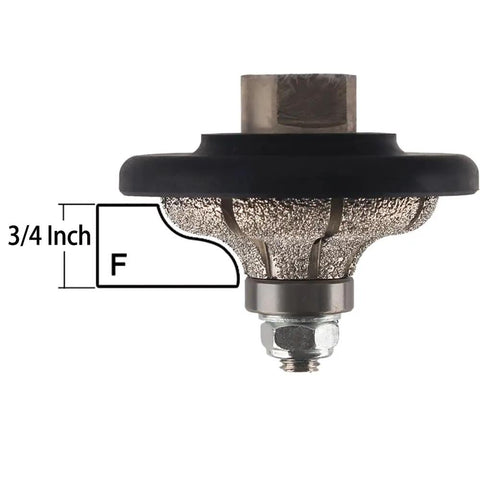F20 Type Vacuum Brazed F Ogee Bullnose Diamond Hand Profile Wheel Router Bit For Granite Edge Five Eighth Inch Eleven Thread