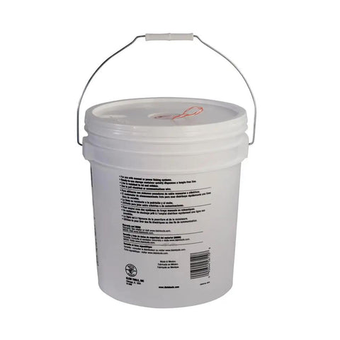 Bucket containing Poly Pull Line For Wire Pulling, Orange Tracer Cord, Light Duty Cable String, 6500 Foot Length, Made In USA