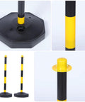 Heavy Duty Elastic Warning Bollard Post With Rock Solid Bounce Back Shield For Tight Parking Spots and Driveway Guard close-up of base and pole details