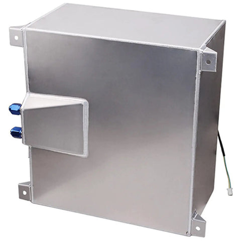 Side view of Universal 15 Gallon Aluminum Fuel Cell Tank With Cap And Level Sender Anti Slosh Foam Lightweight Durable 60L For Hot Rods