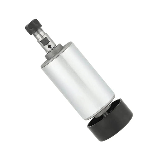 High Speed 300W Air Cooled CNC Spindle Motor, silver and black, designed for routing and engraving jobs at 12000 RPM DC 48V.