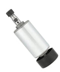 Heavy Duty 300W DC 48V CNC Spindle Motor Featuring ER11 Collet Mount And Fully Air Cooled Design, showing silver cylindrical body with black base.