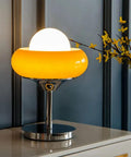 Egg Tart Desk Lamp With Cozy Warm Glow Nordic Style Japanese Table Lamp Creamy White Lampshade And Iron Base Eye Protection Night Light