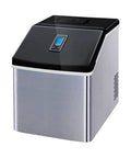 Heavy Duty Compact Ice Maker Churning 25 Kg Daily Cube Ice With Slick Steel Exterior gray and black countertop design for bars.