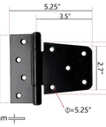 Diagram of 3.5 Inch Heavy Duty Gate Hinge Set For Fence And Door Applications Black Wrought Iron Rustproof Hinges With measurements