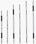 Dumbbell To Barbell Connector Bar With Ultra Precision Thread Design For Home Gym Use, silver steel adapters in various sizes.