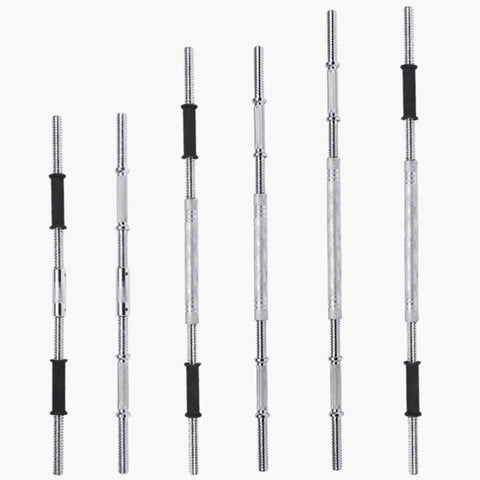 Six silver steel Dumbbell To Barbell Connector Rods with ultra precision thread design, strength training home gym use.