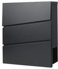 Side view of Large Capacity Mailbox With Key Lock For Outside, Wall Mount Steel Mailbox With Newspaper Compartment, Heavy Duty Outdoor Mailbox