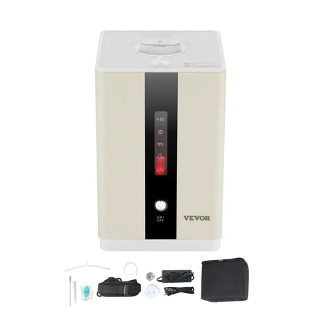 Hydrogen Inhalation Device With 99.99 Percent Purity And Separation Technology 225 mL Per Minute Dual Port Inhaler shown with accessories