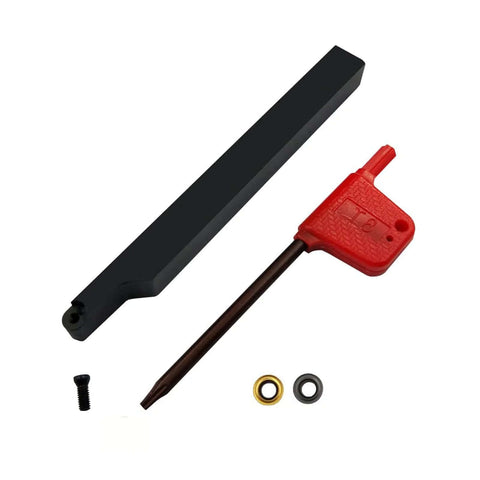 Zouzmin lathe turning tool holder set with RCMT0602 carbide inserts; includes two 3/8" holders and ten inserts