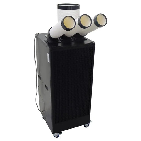 Heavy Duty Industrial Portable Air Conditioner Delivers Killer 22500 BTU Chill With Smooth Rolling Casters And 13L Water Tank, showing cooling tubes.