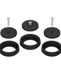 3 Pack Pre-Rinse Spray Valve Repair Kit for Most 1.42 GPM Commercial Sink Faucet Dish Sprayer Touch On Kitchen Sink Faucets Spray Face Bumper and Screw Repair Part, Black parts, including bumpers and screws.
