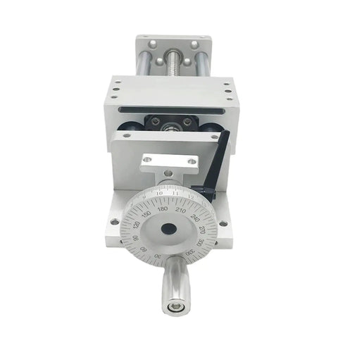 Rock Solid SFU1605 Ball Screw Nut With Manual Hand Wheel Linear Guide Rail And 700 Millimeter Stroke Slide Table For Cnc Router Engraving Setup, front view showing precision manual hand wheel.