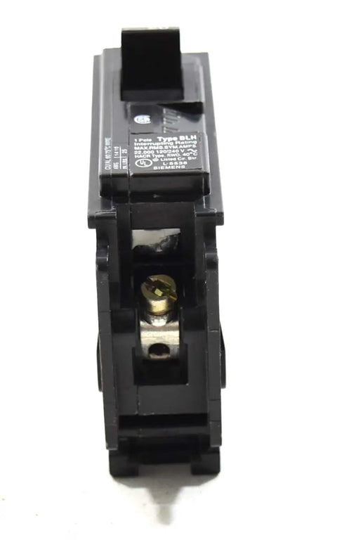 Front view of 20 Amp Single Pole 120 Volt Bolt In Breaker with 22KAIC Interrupt Rating for Panel Boards UL Listed Type BLH Plug and Play