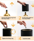 Assembly instructions for Small Bedside Lamp With Brass Base And Black Fabric Shade, Mini Table Lamp for easy setup.