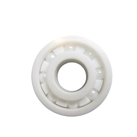 6900 Size 10x22x6mm Full Ceramic Zirconia Ball Bearings ZrO2 Oilless Design, close-up view of a white bearing.
