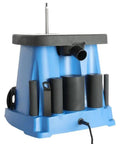Heavy Duty Bench Sander Combo Featuring Oscillating Spindle And Belt Grinder Tool Built For Real Makers Delivers Consistent Results With Hella Smooth Sanding Action All Day in blue with various sanding accessories.