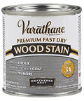 Premium Fast Dry Wood Stain In Weathered Gray, 1 Quart can, oil-based finish for furniture and floors.