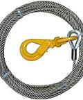 Winch Cable Three Eighths Inch By 75 Foot Fiber Core With Self Locking Swivel Hook Kit coiled and ready for use