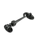 Super Sturdy Hefty Swivel Cabinet Latch Lock Made From Dense Wrought Iron With A Sleek Black Coating That Really Kicks Rust To The Curb While Upgrading Your Vintage Home Decor 4.5 Inch 4 Pack, detailed view of a swivel latch.