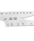 29 Degree Acme Thread Gauge Pro Grade Stainless Steel For Machinists tool displaying angle and measurement notches.