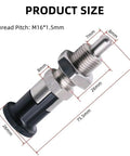 Heavy Duty Stainless Steel Push Fit Ball Nose Spring Plunger 2 Pack M16x1.5 dimensions with thread pitch and measurements