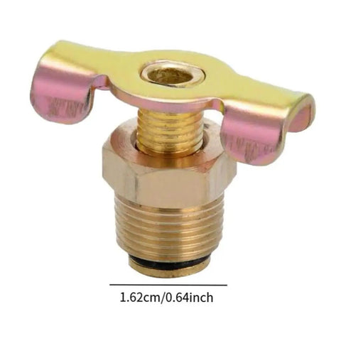 Three Eighths Inch NPT Solid Brass Drain Valve For Air Compressors And Tank Drains Petcock Water Drain Fittings Easy Install Replacement Part For Piston Compressors Durable Brass Construction