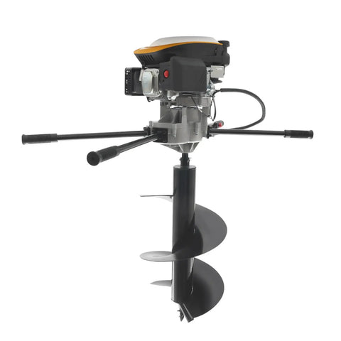173cc 4 Stroke Gas Powered Earth Auger Post Hole Digger Heavy Duty 9HP Gasoline Ground Drill front view with handles