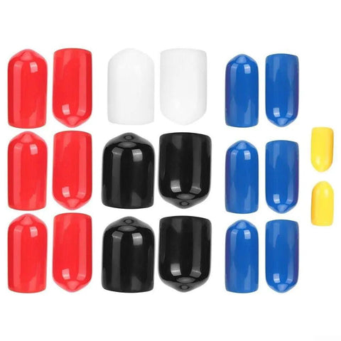 Ultimate 20 Piece Carburetor Vacuum Rubber Cover Kit Intake Tube Caps Set For Chevy Olds Engine Hose Line With 5 Sizes Of Durable PVC Rubber Fits All Your Needs And Keeps Performance Rock Solid., assorted PVC rubber vacuum caps in red, white, blue, black, and yellow