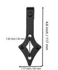 Heavy Duty Cabinet Sliding Barn Door Hardware Kit With J Shape Hanger Type 2 for TV stands, carbon steel, frosted finish, dimensions shown