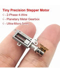 Ultra Micro 5mm Stroke Linear Actuator With 5mm Travel, 2 Phase 4 Wire Stepper Motor, Precision Metal Gearbox shown in hand
