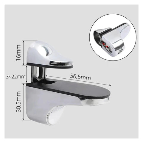 Heavy Duty Cabinet Shelf Clips Four Pack Zinc Alloy Metal Glass Clamps Fits One To Twenty Two Mm Thickness Anti Slip Brackets