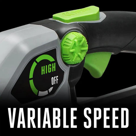 Close-up of Cordless Trimmer And Blower Combo Kit With 56V 4.0Ah Battery And Charger POWERLOAD Technology speed dial