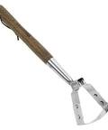 16.8 Inch Stirrup Hoe For Precise Raised Bed Weeding, Oscillating Push Pull Hula Hoe In Stainless Steel, compact wooden handle