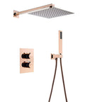 CUTPOIY Rose Gold Shower Set - 10 Inch Ultra-Thin High Pressure Head & Handheld Shower, elegant bathroom fixture.