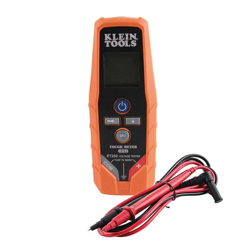 ET250 Voltage Meter And AC/DC Tester Digital Multimeter For Low Voltage Work With Auto On When Measuring, Backlit LCD Display