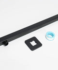 16 Inch Matte Black Stainless Steel Shower Arm Extension With Flange And Teflon Tape, Rust Resistant Sleek Bathroom Upgrade For Rainfall Heads