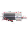 JGB37-3157 DC Gear Motor With 6mm D Shaft Low Noise Full Metal Gear High Torque Geared Motor 24V 260RPM CW CCW dimensions view