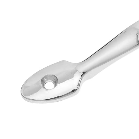 Close-up of 2 pack zinc alloy cabinet pull handles vintage door pulls for wardrobe and furniture bright chrome finish 128mm hole spacing